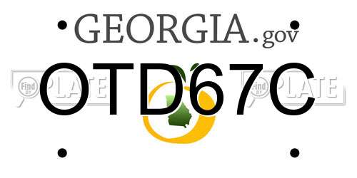 OTD67C Georgia License Plate