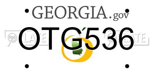 OTG536 Georgia License Plate