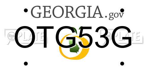 OTG53G Georgia License Plate