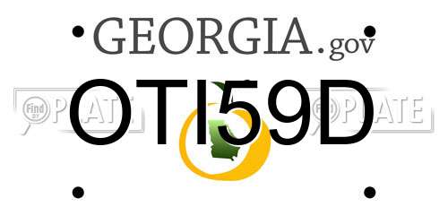OTI59D Georgia License Plate