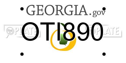 OTI890 Georgia License Plate