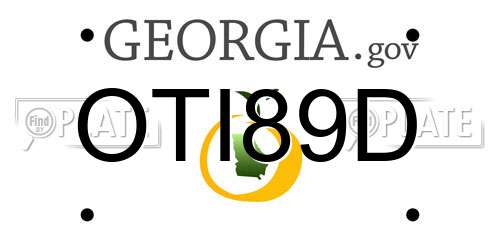 OTI89D Georgia License Plate