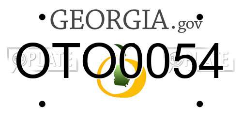 OTO0054 Georgia License Plate