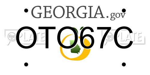 OTO67C Georgia License Plate