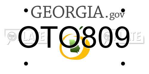 OTO809 Georgia License Plate