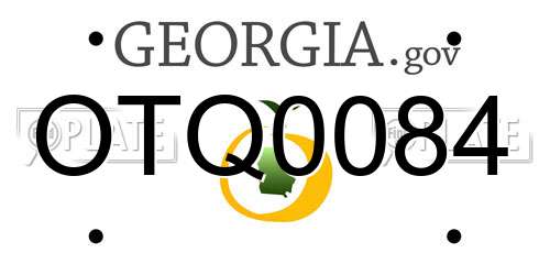 OTQ0084 Georgia License Plate