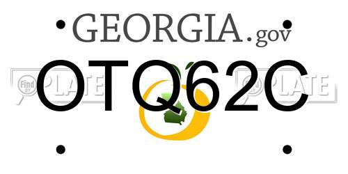 OTQ62C Georgia License Plate