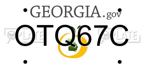 OTQ67C Georgia License Plate