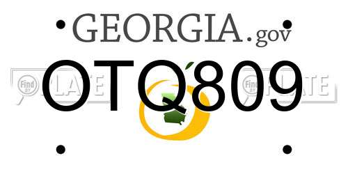 OTQ809 Georgia License Plate