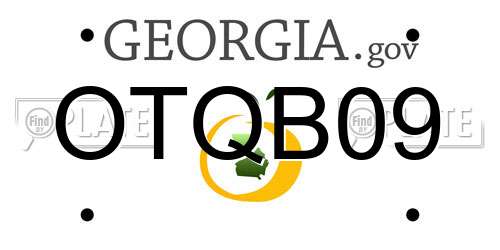 OTQB09 Georgia License Plate