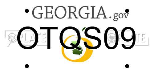 OTQS09 Georgia License Plate