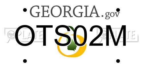 OTS02M Georgia License Plate