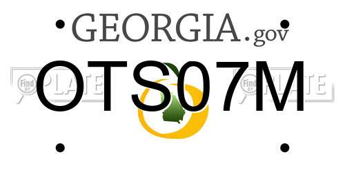 OTS07M Georgia License Plate