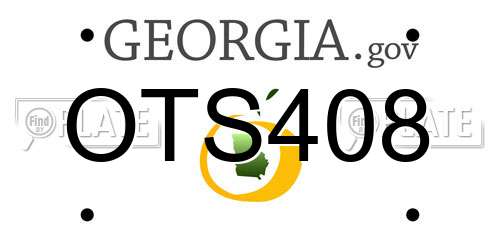 OTS408 Georgia License Plate