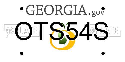 OTS54S Georgia License Plate