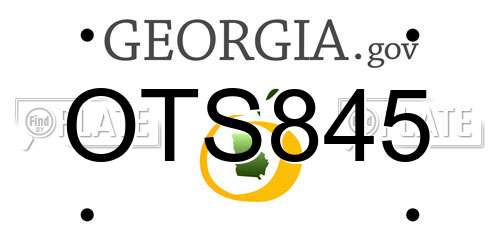OTS845 Georgia License Plate