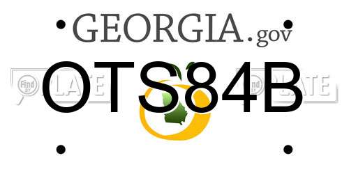 OTS84B Georgia License Plate