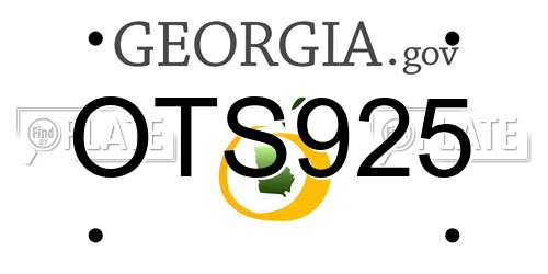 OTS925 Georgia License Plate