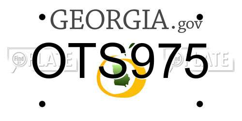 OTS975 Georgia License Plate