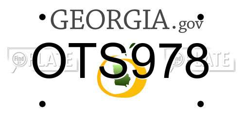 OTS978 Georgia License Plate