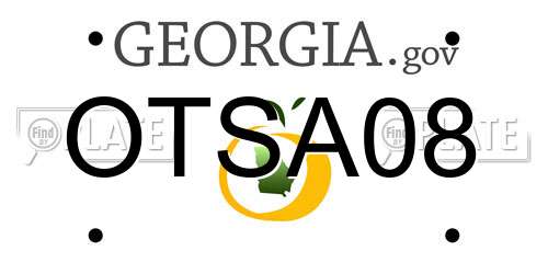 OTSA08 Georgia License Plate