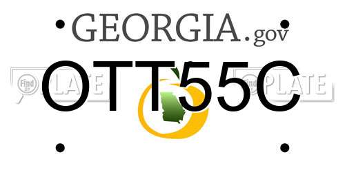 OTT55C Georgia License Plate