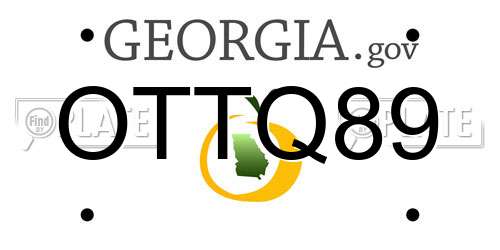 OTTQ89 Georgia License Plate