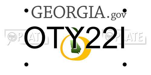 OTY22I Georgia License Plate