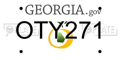 OTY271 Georgia License Plate