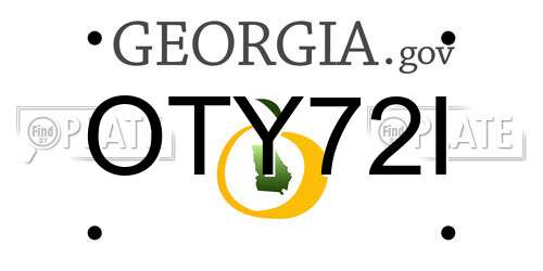 OTY72I Georgia License Plate
