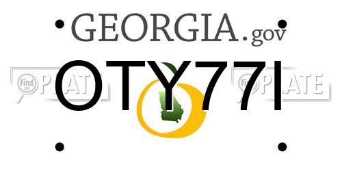 OTY77I Georgia License Plate