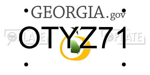 OTYZ71 Georgia License Plate