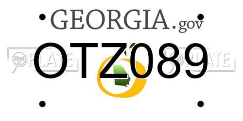 OTZ089 Georgia License Plate