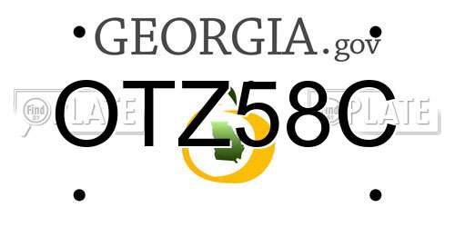 OTZ58C Georgia License Plate