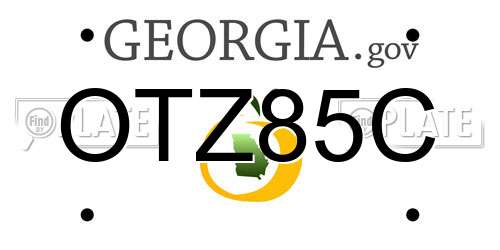 OTZ85C Georgia License Plate