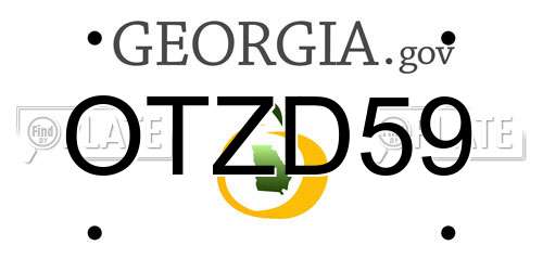 OTZD59 Georgia License Plate