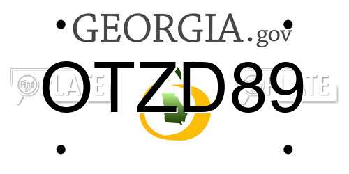 OTZD89 Georgia License Plate