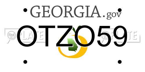OTZO59 Georgia License Plate