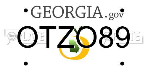 OTZO89 Georgia License Plate