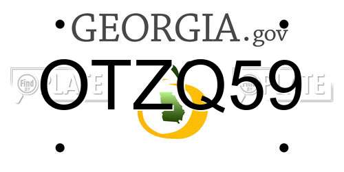 OTZQ59 Georgia License Plate