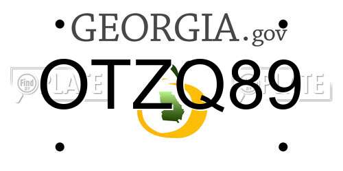 OTZQ89 Georgia License Plate