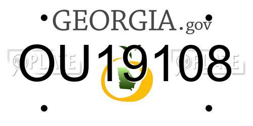 OU19108 Georgia License Plate