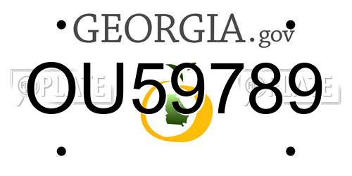 OU59789 Georgia License Plate