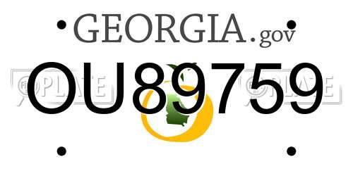 OU89759 Georgia License Plate
