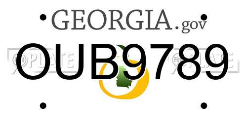 OUB9789 Georgia License Plate
