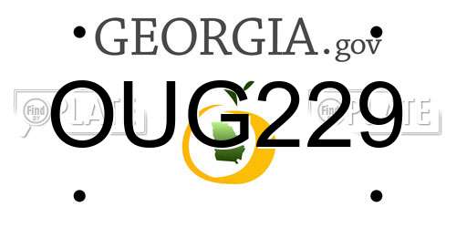 OUG229 Georgia License Plate