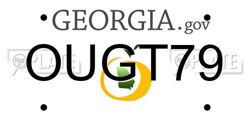 OUGT79 Georgia License Plate