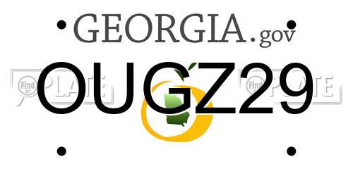 OUGZ29 Georgia License Plate