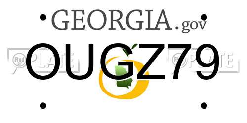 OUGZ79 Georgia License Plate