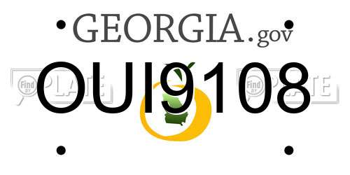 OUI9108 Georgia License Plate